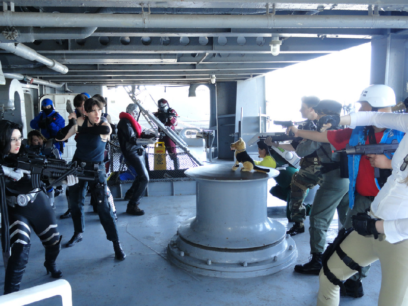 Illustration for article titled Seriously Amazing (and Funny) G.I. Joe Cosplay on a Real Aircraft Carrier
